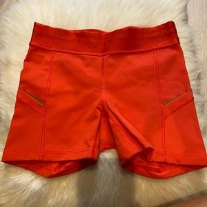 Lululemon Orange spandex shorts